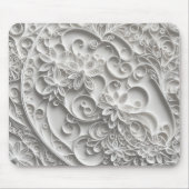 ホワイトエレガント紙クリングデザイン マウスパッド (正面)