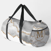 ホワイトエレガント金ゴールドグリッターアゲートラージダッフェルバッグ ダッフルバッグ (右コーナー)