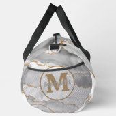 ホワイトエレガント金ゴールドグリッターアゲートラージダッフェルバッグ ダッフルバッグ (右)