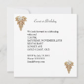 ホワイトエレガント金ゴールドパールバースデーパーティー 招待状 (裏面)