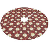 ホワイトエレガント金ゴールドポインセチアフラワーレッドクリスマス フリース ツリースカート (アングル)