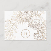 ホワイトエレガント金ゴールドモノグラム結婚リース 出欠カード (裏面)