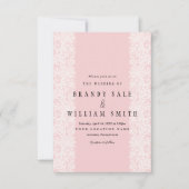 ホワイトエレガント金ゴールドレースピンクサンリア結婚ズカード 招待状 (正面)