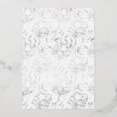 ホワイトエレガント金ゴールド植物学ブライダルシャワー 箔招待状 (裏面)