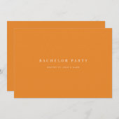 ホワイトエレガント&オレンジバチュラーパーティ招待状 招待状 (正面/裏面)