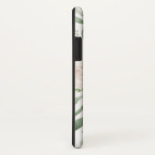 ホワイトエレガント&グリーンフローラモノグラム Case-Mate iPhoneケース (裏面/右)