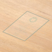 ホワイトエレガント&セージ緑のクレストモノグラム結婚ズ アクリル招待状 (レイダウン)