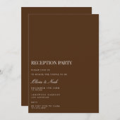 ホワイトエレガント&ブラウン披露宴招待状カード 招待状 (正面/裏面)