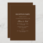 ホワイトエレガント&ブラウン披露宴招待状カード 招待状 (正面/裏面)