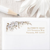 ホワイトエレガント&ベージュボホバラ差出人住所 ラベル (インサイチュ)