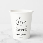 ホワイトエレガント・ミニマリストの愛は甘結婚い 紙コップ (正面)