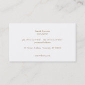 ホワイトエレガント《写真》ぼけ味グリッターシック金ゴールドプラーク 名刺 (裏面)