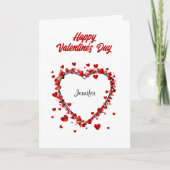 ホワイトエレガント&赤いハートバレンタインデー2025年 シーズンカード (正面)