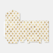 ホワイトエレガント&金ゴールドカーニバルハーレクインパターン フェイバーボックス (折り畳みなし)