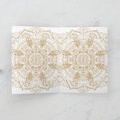 ホワイトエレガント&金ゴールドマンダラハンドドローデザイン シーズンカード (内部)