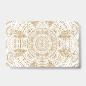 ホワイトエレガント&金ゴールドマンダラハンドドローデザイン バッジ (Back)