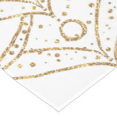 ホワイトエレガント&金ゴールドマンダラハンドドローデザイン ミディアムテーブルランナー (コーナー)