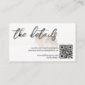 ホワイトエレガントQRコードフォト結婚詳細 エンクロージャーカード (正面)