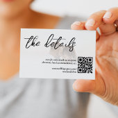 ホワイトエレガントQRコードフォト結婚詳細 エンクロージャーカード