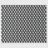 ホワイトエレキギターストライプズオンブラック ラッピングペーパー (フラット)