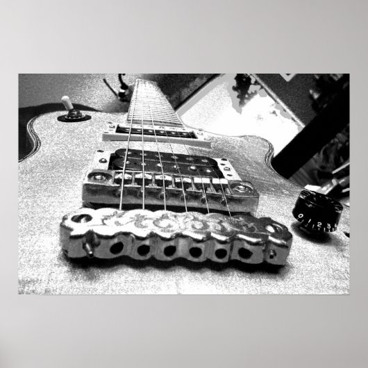 ホワイトエレキギター ポスター (正面)