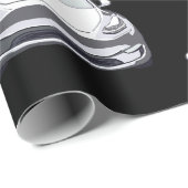 ホワイトエレクトリックビークルSUVカーブラックバックグラウンド ラッピングペーパー (ロールコーナー)