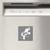ホワイトエレファントを連れおもしろい帰る マグネット (インサイチュ (食洗機))