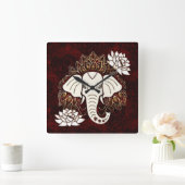 ホワイトエレファントウォールクロック スクエア壁時計 (ホーム)