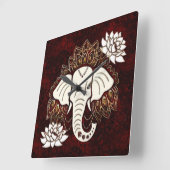 ホワイトエレファントウォールクロック スクエア壁時計 (傾斜)