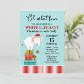 ホワイトエレファントギフトエクスチェンジホリデイ招待状 招待状 (スタンド正面)