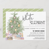 ホワイトエレファントギフト交換クリスマスパーティー 招待状 (正面/裏面)