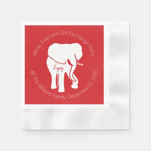 ホワイトエレファントギフト交換クリスマスパーティー 縁ありカクテルナプキン (正面)