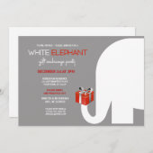 ホワイトエレファントギフト交換パーティの招待状 招待状 (正面/裏面)