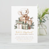 ホワイトエレファントギフト交換パーティの招待状 招待状 (スタンド正面)