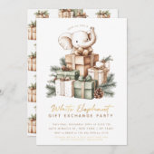 ホワイトエレファントギフト交換パーティの招待状 招待状 (正面/裏面)