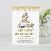 ホワイトエレファントギフト交換パーティの招待状 招待状 (スタンド正面)