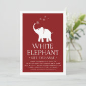 ホワイトエレファントギフト交換パーティの招待状 招待状 (スタンド正面)