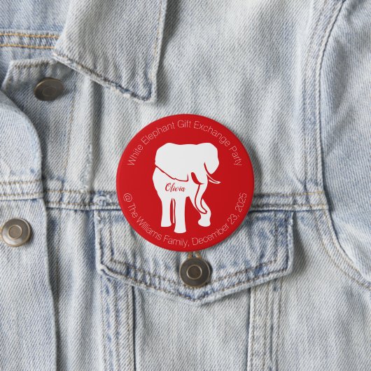 ホワイトエレファントギフト交換パーティーまたはテキスト 缶バッジ (インサイチュ)