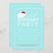 ホワイトエレファントギフト交換ホリデーパーティー 招待状 (正面/裏面)