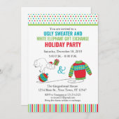 ホワイトエレファントギフト交換招待状 招待状 (正面/裏面)