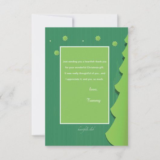 ホワイトエレファントクリスマスギフトサンキューカード 招待状 (裏面)