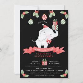 ホワイトエレファントクリスマスディナーギフト交換 招待状