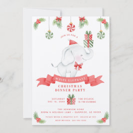 ホワイトエレファントクリスマスディナーギフト交換 招待状