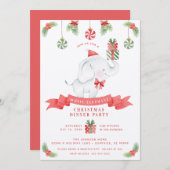 ホワイトエレファントクリスマスディナーギフト交換 招待状 (正面/裏面)