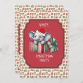 ホワイトエレファントクリスマスパーティの招待状 シーズンカード (正面/裏面)