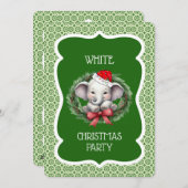 ホワイトエレファントクリスマスパーティー招待状 シーズンカード (正面/裏面)