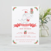 ホワイトエレファントクリスマスベビーシャワー 招待状 (スタンド正面)