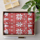 ホワイトエレファントクリスマスホリデーパターンレッド 薄葉紙 (ギフト)