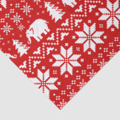 ホワイトエレファントクリスマスホリデーパターンレッド 薄葉紙 (詳細)