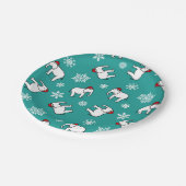 ホワイトエレファントクリスマス(ティール(緑がかった色))紙プレート ペーパープレート (アングル)